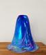 Antique Art Nouveau Glass Lampshade Blue Pink Iridescent Chimney 18cm