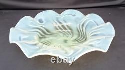 Antique Arts and Crafts uranium/vaseline/opalescent glass bonbon dish, c1890