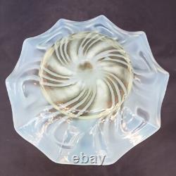 Antique Arts and Crafts uranium/vaseline/opalescent glass bonbon dish, c1890