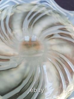 Antique Arts and Crafts uranium/vaseline/opalescent glass bonbon dish, c1890