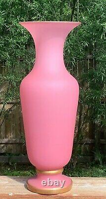 Antique Baccarat Opaline Art Glass 16 1/2 Vase