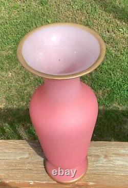 Antique Baccarat Opaline Art Glass 16 1/2 Vase