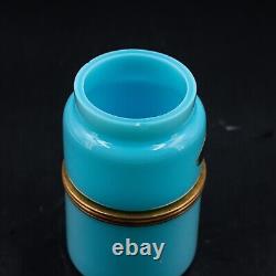 Antique Belgian RUPEL BOOM Blue Opaline Glass Trinket Jewelry Trinket Box