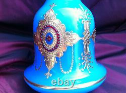 Antique Bohemian Opaline Glass Vase / Hookah base Qajar