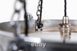 Antique Chrome Art Deco GEC Moonstone Ceiling Opaline Glass Chandelier Light