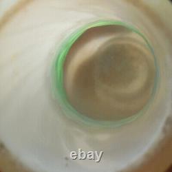 Antique Continental Iridescent Opaline Glass Vase Metal Mounts Loetz Style c1920