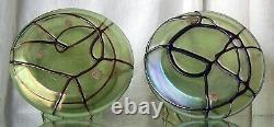 Antique Decorative Pair Art Nouveau Loetz Glass Vases