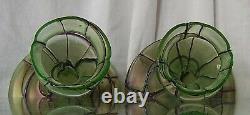 Antique Decorative Pair Art Nouveau Loetz Glass Vases