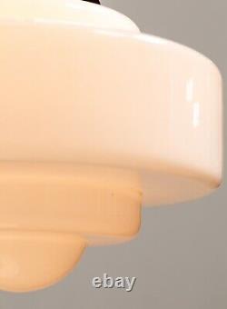 Antique Early 20th Century Single Art Deco Opaline Pendants Lamp Light