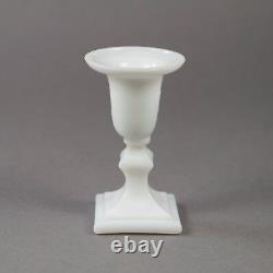 Antique French 19th Century Miniature White Opaline Glass Candlestick 1860