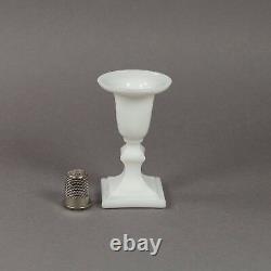 Antique French 19th Century Miniature White Opaline Glass Candlestick 1860