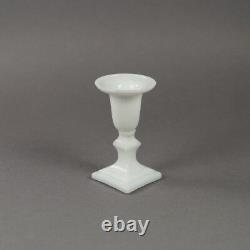 Antique French 19th Century Miniature White Opaline Glass Candlestick 1860