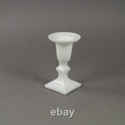 Antique French 19th Century Miniature White Opaline Glass Candlestick 1860