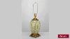 Antique French Art Deco Green Opaline Glass Table Lamp
