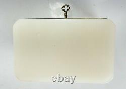 Antique French Gilt Bronze Mounted White Opaline Glass Dresser Box As Is