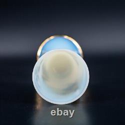 Antique French Opaline Glass Vase or Goblet White Hand-Painted'Bulle de savon