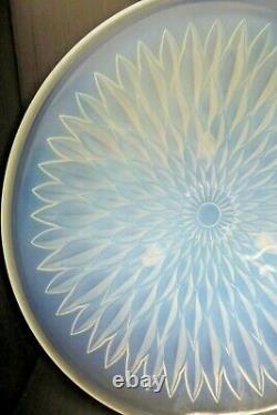 Antique French Vaseline Opaline Pressed Glass Art Deco Bowl