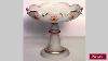 Antique French Victorian White Opaline Compote With Gilt