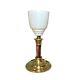 Antique French Solid Bronze & Opaline Glass Art Deco Torchiere Lamp. Circa1920s