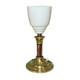 Antique French Solid Bronze & Opaline Glass Art Deco Torchiere Lamp. Circa1920s
