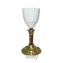 Antique French solid Bronze & Opaline Glass Art Deco Torchiere Lamp. Circa1920s