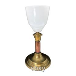 Antique French solid Bronze & Opaline Glass Art Deco Torchiere Lamp. Circa1920s