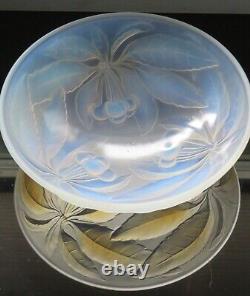 Antique G. Vallon Opalescent Art Deco Period Glass Bowl