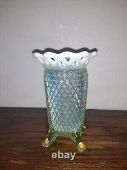 Antique Imperial Glass Lase Diamond Point Vase