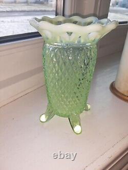 Antique Imperial Glass Lase Diamond Point Vase