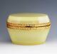 Antique Italian Off White Cream Opaline Crystal Glass Hinged Box Or Casket