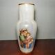 Antique Madonna Of The Chair Large White Opaline Glass Vase 12 Tall