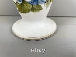 Antique Moser Style Bohemian Opaline Vase Glass Chalice Pedestal Centerpiece