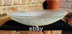 Antique Opalescent Glass Crystal Bowl Dish FRANCE Lalique STUNNING Footed 12