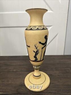 Antique Opaline Glass Baccarat Grand Tour Greek Exekias Hand Painted Vase 1850's