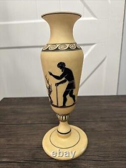 Antique Opaline Glass Baccarat Grand Tour Greek Exekias Hand Painted Vase 1850's