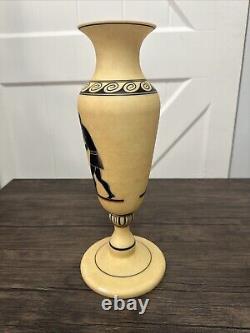 Antique Opaline Glass Baccarat Grand Tour Greek Exekias Hand Painted Vase 1850's