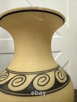 Antique Opaline Glass Baccarat Grand Tour Greek Exekias Hand Painted Vase 1850's