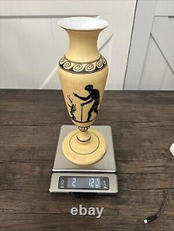 Antique Opaline Glass Baccarat Grand Tour Greek Exekias Hand Painted Vase 1850's