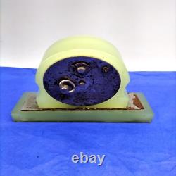 Antique Opaline Uranium Glass Art Deco Small Clock