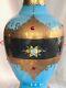 Antique-opaline Vase-blue-large-art Glass Jewel Vase-vase Blue Gold Enamel