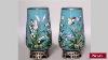 Antique Pair Of French Victorian Blue Opaline Vases With