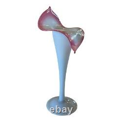 Antique Pairpoint Peach Blow Jack In The Pulpit Opalescent Art Glass Vase