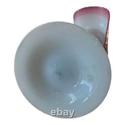 Antique Pairpoint Peach Blow Jack In The Pulpit Opalescent Art Glass Vase