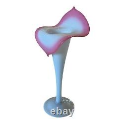 Antique Pairpoint Peach Blow Jack In The Pulpit Opalescent Art Glass Vase