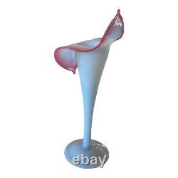 Antique Pairpoint Peach Blow Jack In The Pulpit Opalescent Art Glass Vase
