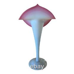 Antique Pairpoint Peach Blow Jack In The Pulpit Opalescent Art Glass Vase