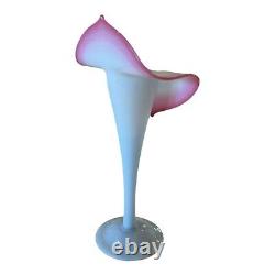 Antique Pairpoint Peach Blow Jack In The Pulpit Opalescent Art Glass Vase