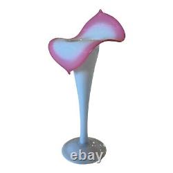 Antique Pairpoint Peach Blow Jack In The Pulpit Opalescent Art Glass Vase