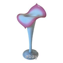 Antique Pairpoint Peach Blow Jack In The Pulpit Opalescent Art Glass Vase