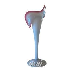Antique Pairpoint Peach Blow Jack In The Pulpit Opalescent Art Glass Vase